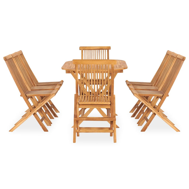 9 Piece Folding Outdoor Dining Set Solid Wood Teak