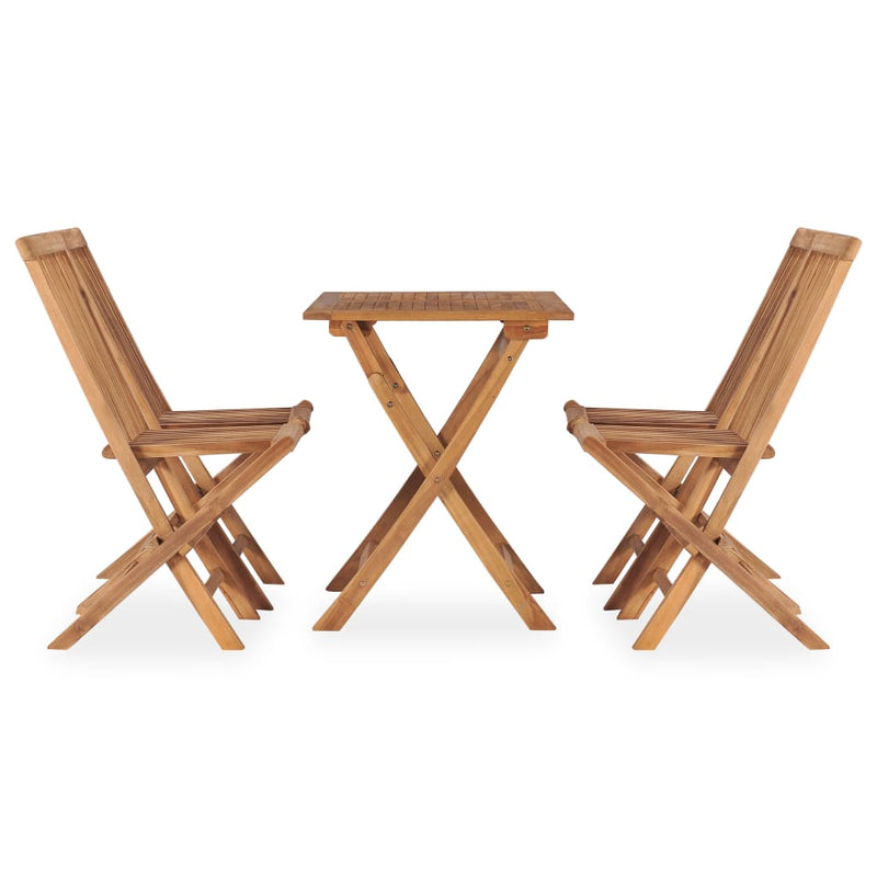 5 Piece Folding Outdoor Dining Set Solid Teak Wood