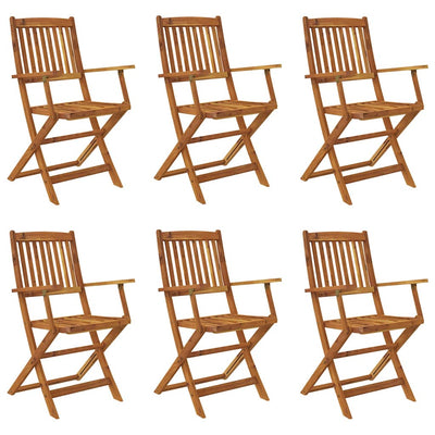 7 Piece Folding Garden Dining Set Solid Wood Acacia