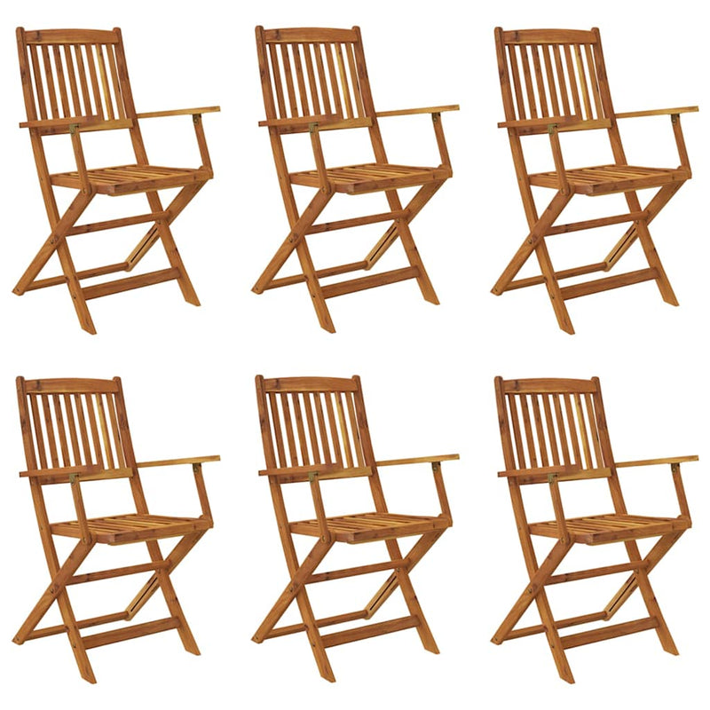 7 Piece Folding Garden Dining Set Solid Wood Acacia