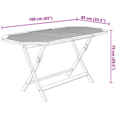 7 Piece Folding Garden Dining Set Solid Wood Acacia