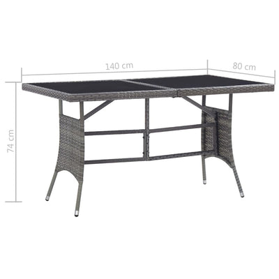 7 Piece Garden Dining Set Poly Rattan Anthracite & Grey