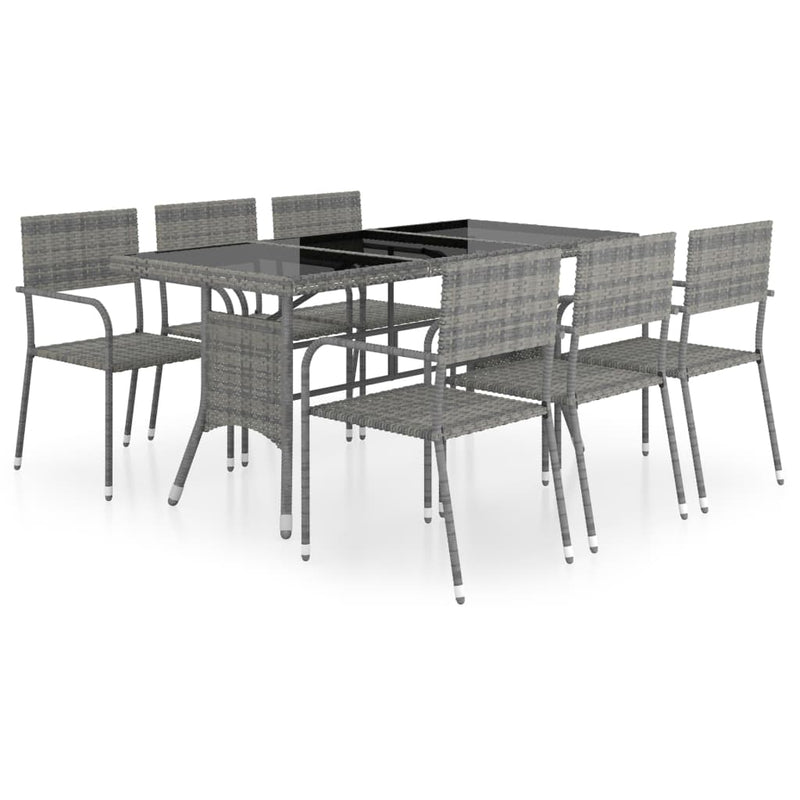 7 Piece Garden Dining Set Poly Rattan Anthracite & Grey