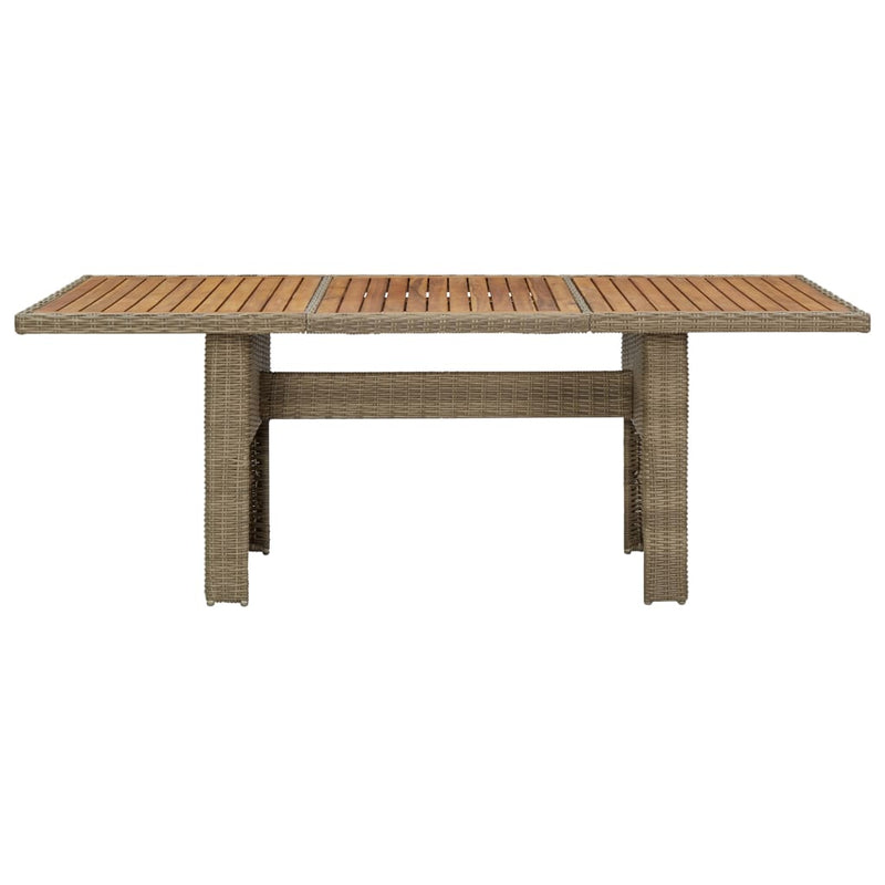 7 Piece Garden Dining Set Poly Rattan Brown