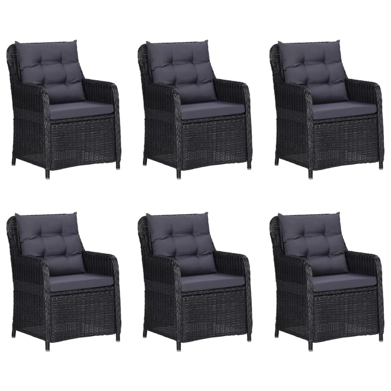 9 Piece Garden Dining Set Poly Rattan Black