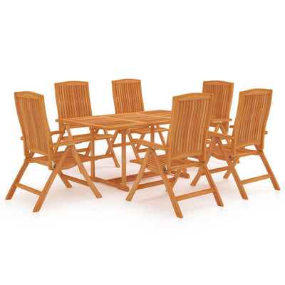 7 Piece Garden Dining Set Solid Teak Wood