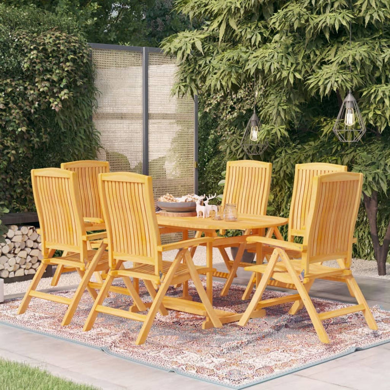 7 Piece Garden Dining Set Solid Teak Wood