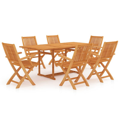 7 Piece Garden Dining Set Solid Teak Wood