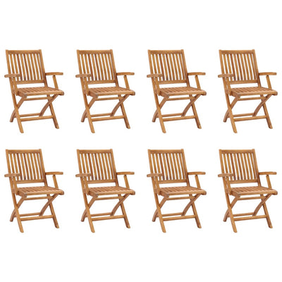 9 Piece Garden Dining Set Solid Teak Wood