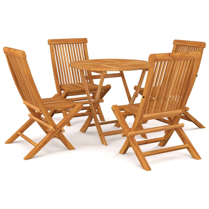 5 Piece Garden Dining Set Solid Teak Wood