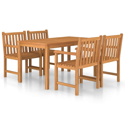 5 Piece Garden Dining Set Solid Teak Wood