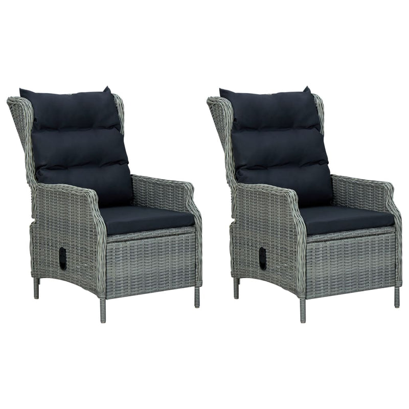 3 Piece Garden Lounge Set with Cushions Poly Rattan Light Grey