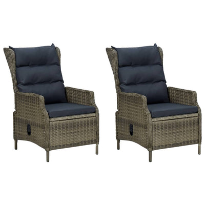 3 Piece Garden Lounge Set with Cushions Poly Rattan Brown