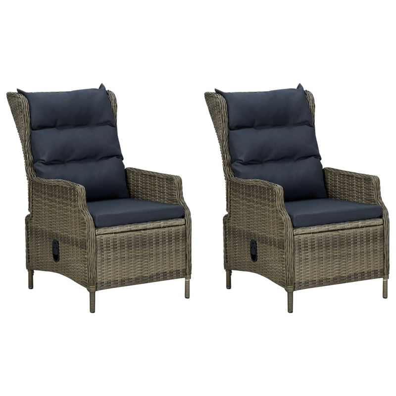 3 Piece Garden Lounge Set with Cushions Poly Rattan Brown