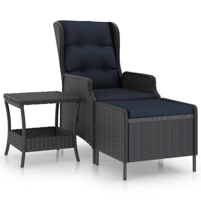 2 Piece Garden Lounge Set with Cushions Poly Rattan Dark Grey