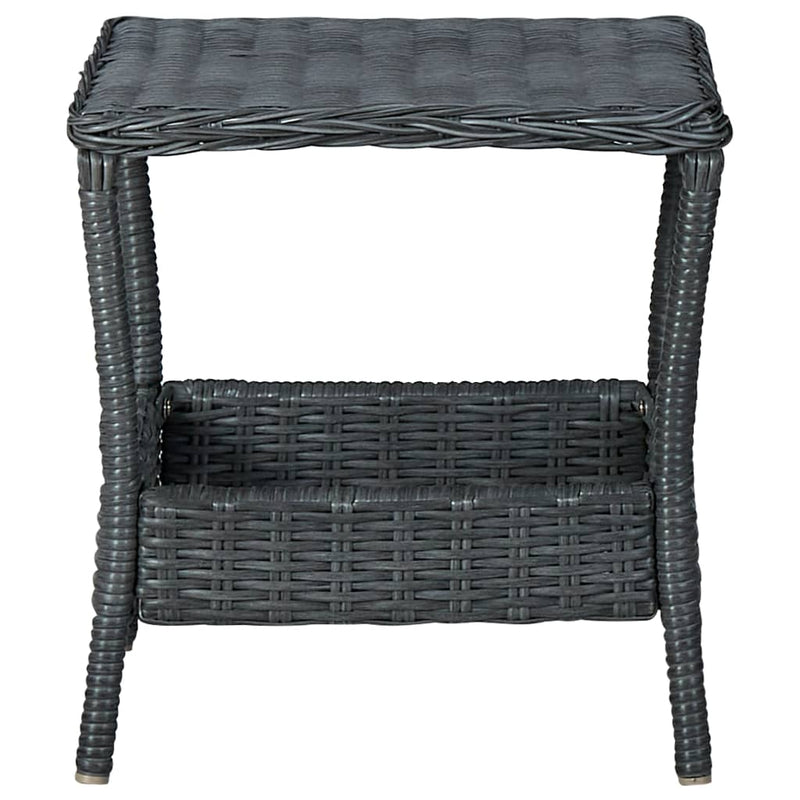 2 Piece Garden Lounge Set with Cushions Poly Rattan Dark Grey