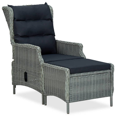 3 Piece Garden Lounge Set with Cushions Poly Rattan Light Grey