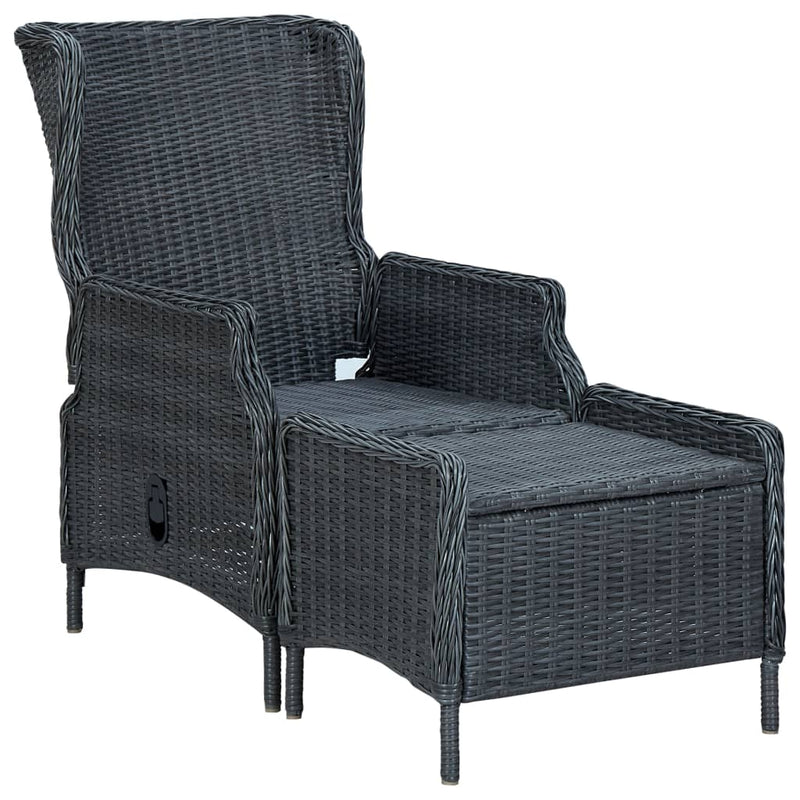 9 Piece Outdoor Dining Set with Cushions Poly Rattan Dark Grey