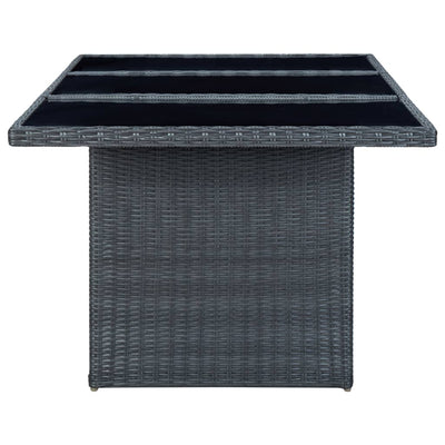 7 Piece Outdoor Dining Set with Cushions Poly Rattan Dark Grey