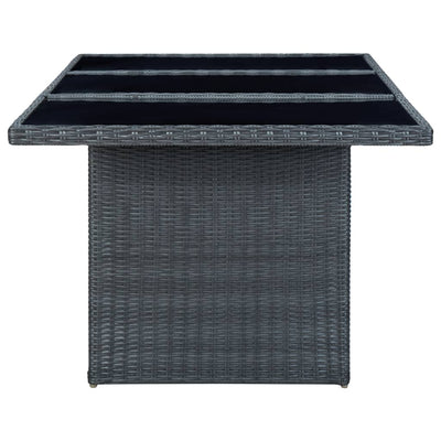 9 Piece Outdoor Dining Set with Cushions Poly Rattan Dark Grey