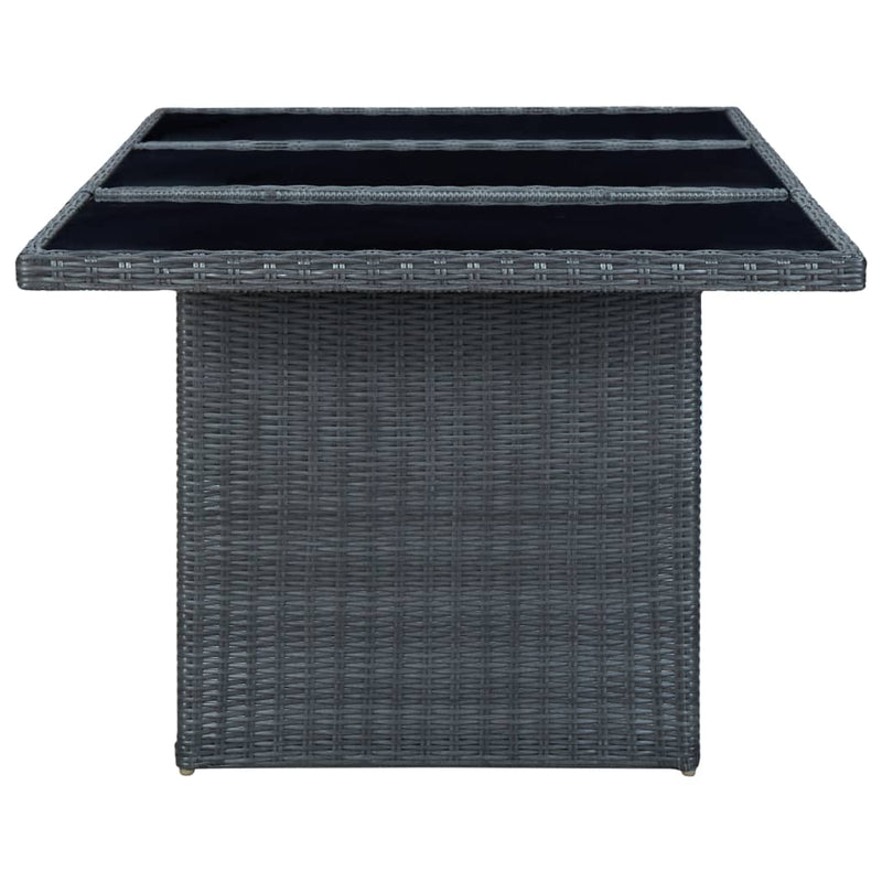 9 Piece Outdoor Dining Set with Cushions Poly Rattan Dark Grey