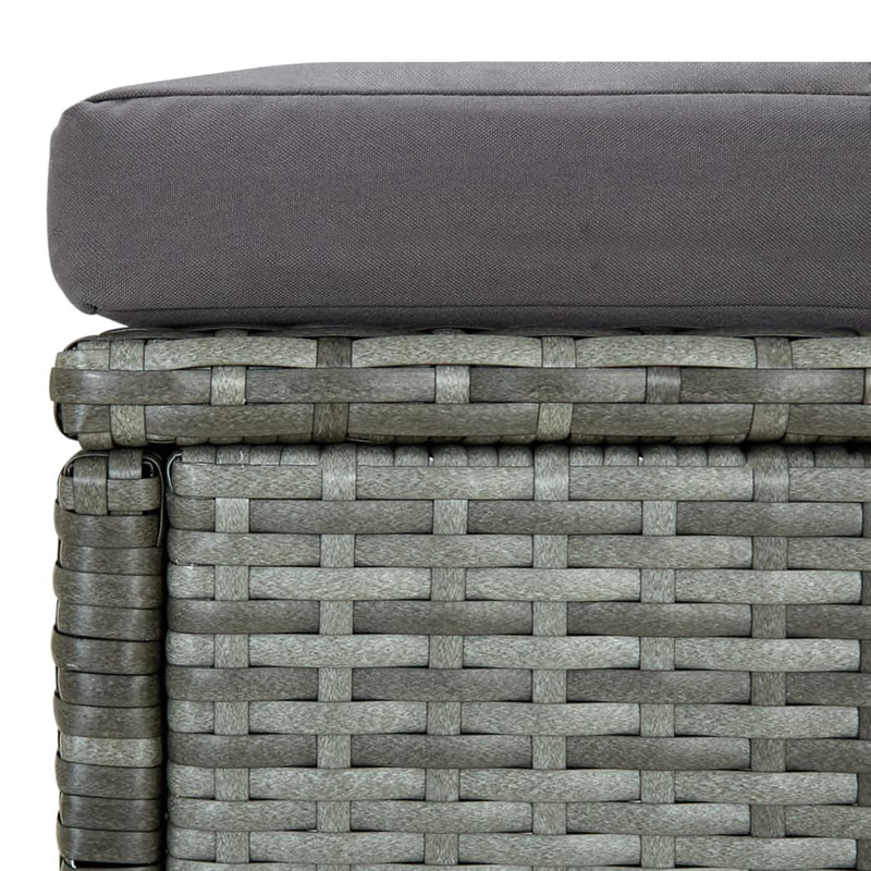 6 Piece Garden Lounge Set with Cushions Poly Rattan Grey