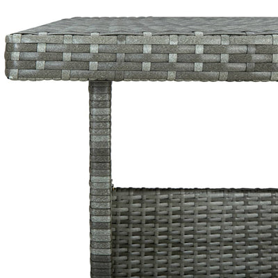 6 Piece Garden Lounge Set with Cushions Poly Rattan Grey