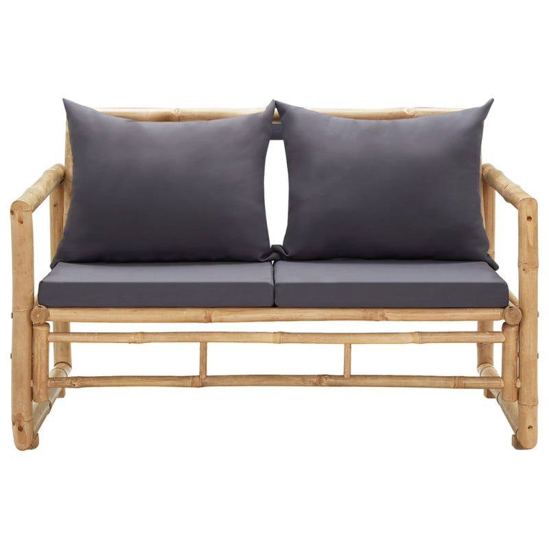 Garden Bench with Cushions 115 cm Bamboo