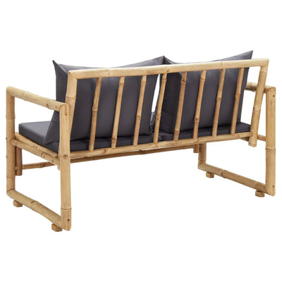 Garden Bench with Cushions 115 cm Bamboo