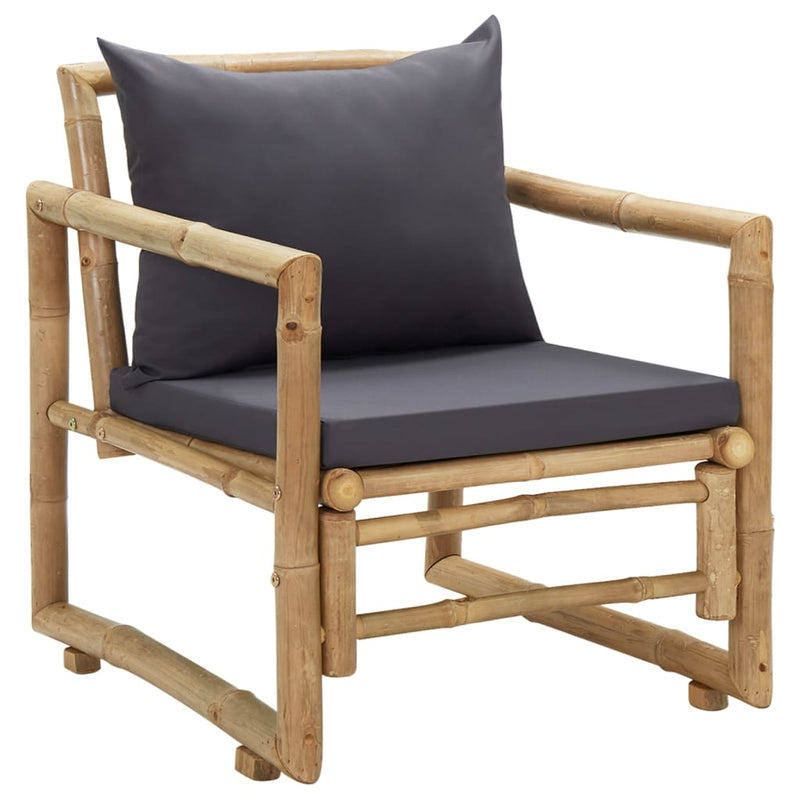 Garden Chairs with Cushions 2 pcs Bamboo