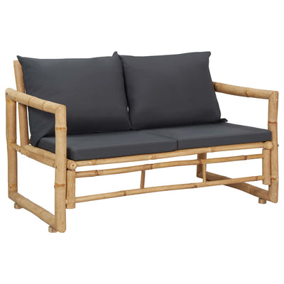 4 Piece Garden Lounge Set with Cushions Bamboo