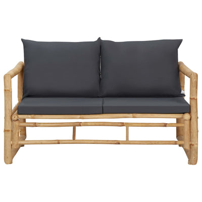 4 Piece Garden Lounge Set with Cushions Bamboo