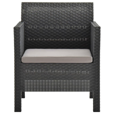 Garden Chair with Cushion PP Rattan Anthracite