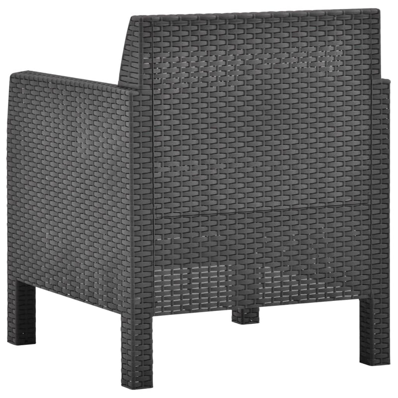 Garden Chair with Cushion PP Rattan Anthracite