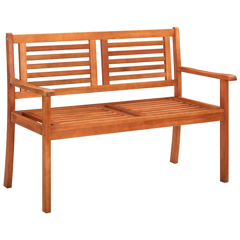 2-Seater Garden Bench with Cushion 120 cm Solid Eucalyptus Wood