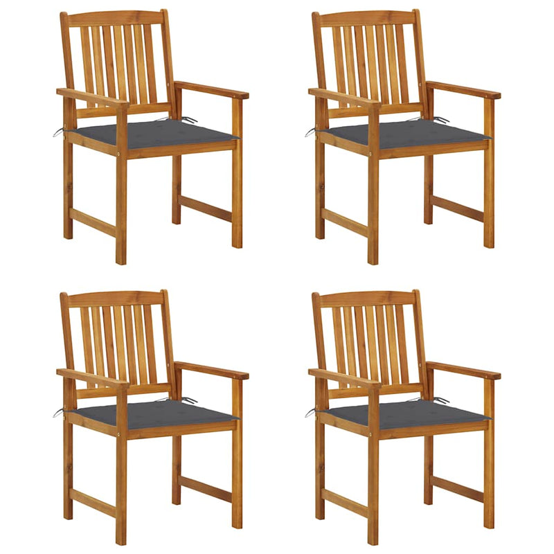 Garden Chairs with Cushions 4 pcs Solid Acacia Wood