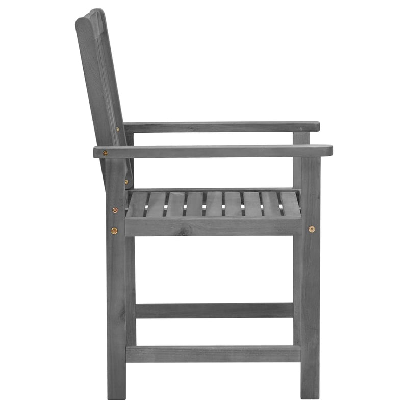 Garden Chairs with Cushions 4 pcs Grey Solid Acacia Wood