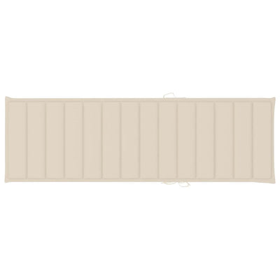 Garden Sun Lounger with Cushion Solid Acacia Wood