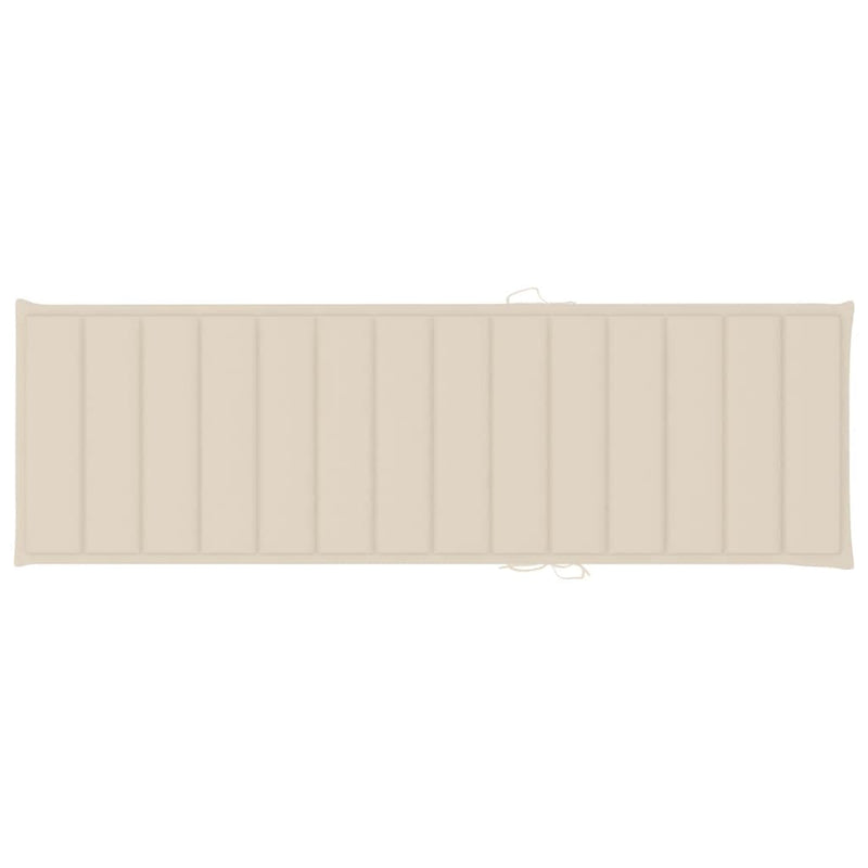Garden Sun Lounger with Cushion Solid Acacia Wood