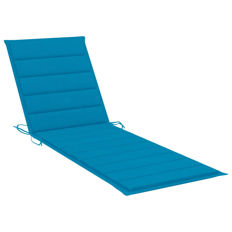 Garden Sun Lounger with Cushion Solid Acacia Wood