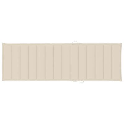 Garden Sun Lounger with Cushion Solid Acacia Wood