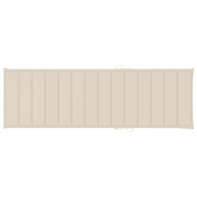 Garden Sun Lounger with Cushion Solid Acacia Wood