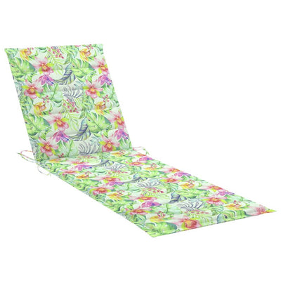 Garden Sun Lounger with Cushion Solid Acacia Wood