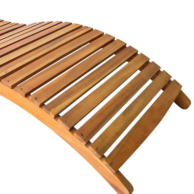 Garden Sun Lounger with Cushion Solid Wood Acacia