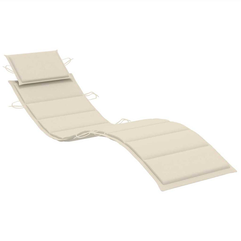 Garden Sun Lounger with Cushion Solid Wood Acacia