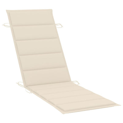 Garden Sun Lounger with Cushion Solid Wood Acacia