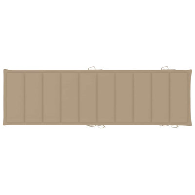 Garden Sun Lounger with Cushion Solid Wood Acacia