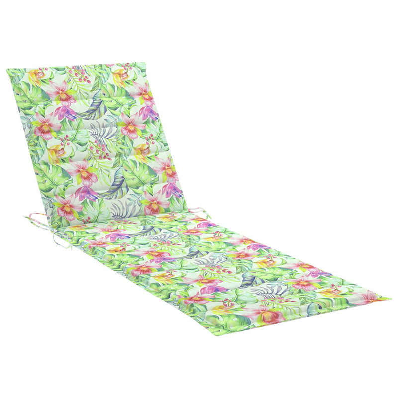 Garden Sun Lounger with Cushion Solid Acacia Wood