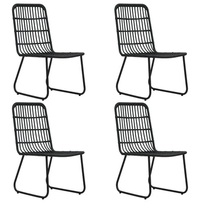 5 Piece Outdoor Dining Set Poly Rattan and Glass