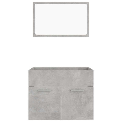 2 Piece Bathroom Furniture Set Concrete Grey Engineered Wood